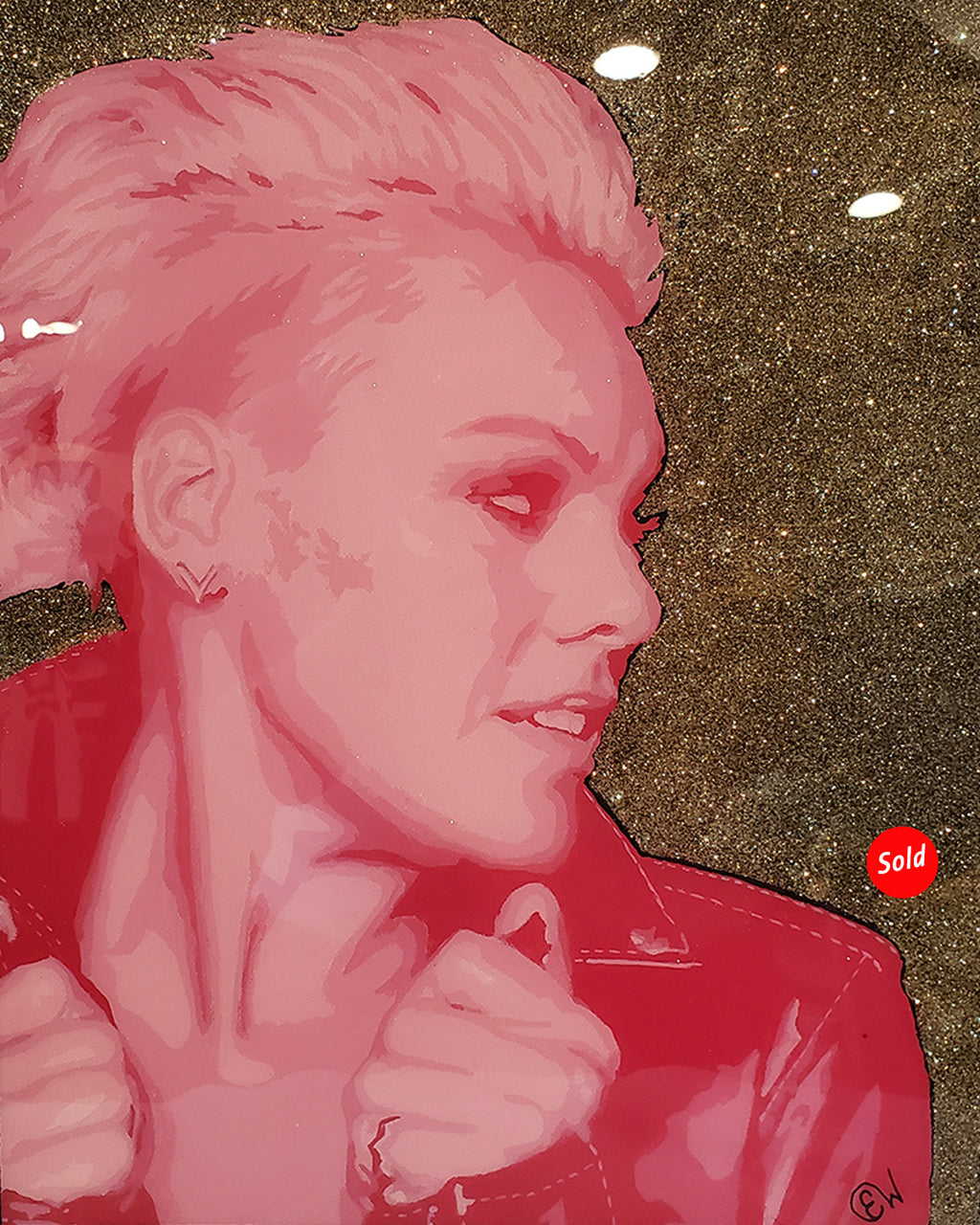 P!nk with Gold Glitter