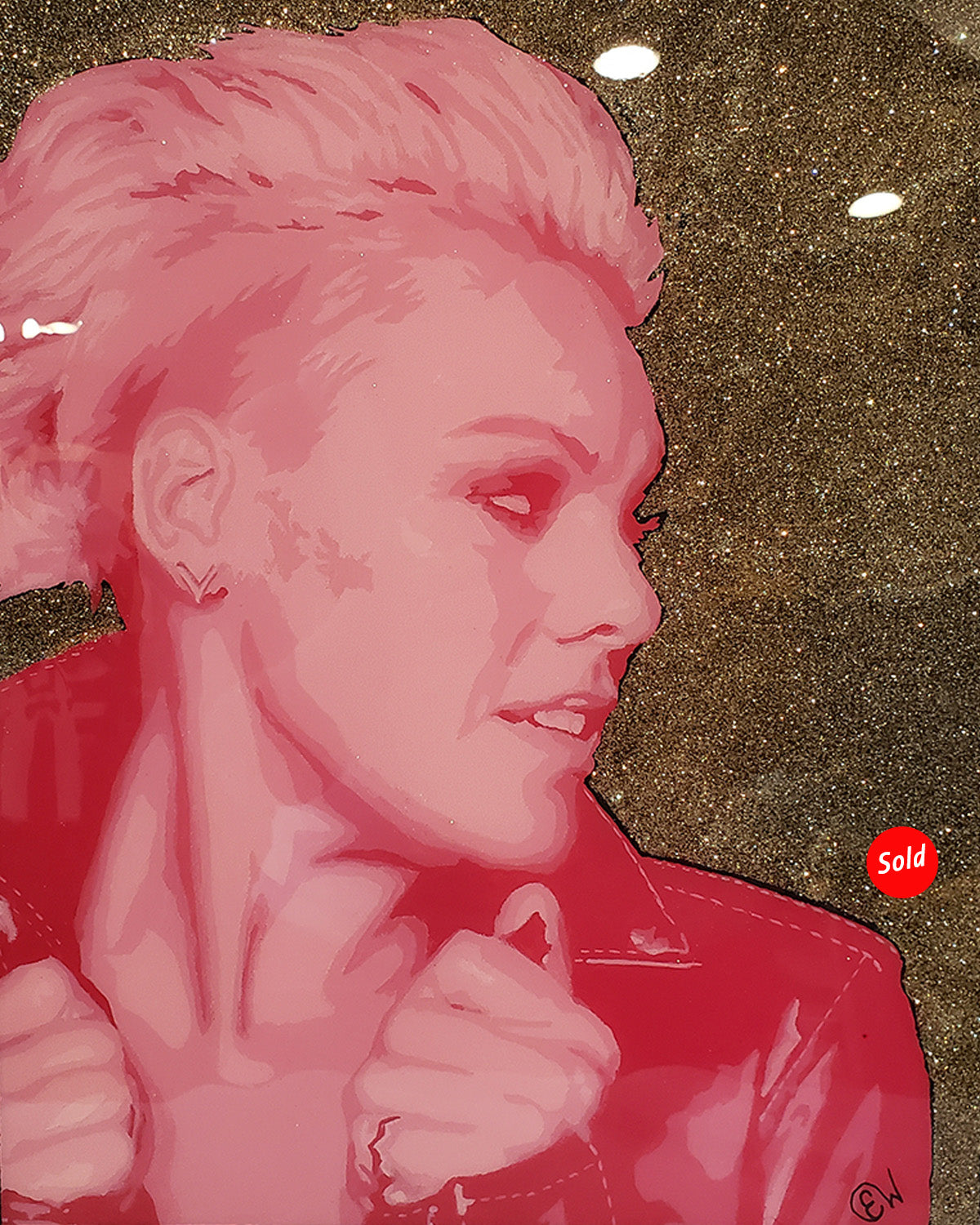P!nk with Gold Glitter